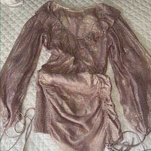 Jen's Pirate Booty Shimmering Pink Ruffle Dress